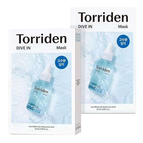 Amazon.com : Torriden DIVE-IN Hyaluronic Acid Facial Sheet Masks (10 Count), Moisturizing Sheet Mask for Sensitive, Dry Skin | Fragrance-Free Alcohol-Free No Colorants | Vegan, Cruelty-Free Korean Skin Care : Beauty & Personal Care Hydrating Sheet Mask, Facial Sheet Mask, Korean Skin Care, Sheet Masks, Korean Skin, Dry Sensitive Skin, 10 Count, Sheet Mask, Korean Skincare