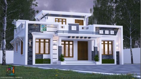 Small House Design Kerala, Small Modern House Exterior, Budget House Plans, Single Storey House Plans, Single Floor House Design, Budget Plan, 2 Storey House Design, Modern Floor Plans, Small House Elevation