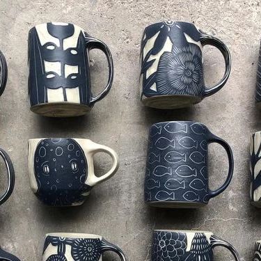 Ceramics mugs ❤️ on Instagram: "Carved blue pottery mugs by @modhome.ceramics" Ceramics Mugs, Ceramic Ideas, Blue Pottery, Salt Dough, Ceramics Ideas Pottery, Sgraffito, Pottery Ideas, Pottery Mugs, Instagram Update