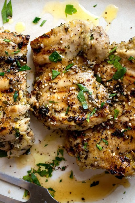 NYT Cooking: This recipe was inspired by the Middle Eastern dried seasoning mix… Boneless Chicken Breast Recipes, Broiled Chicken, Garlic Chicken Recipes, Nyt Cooking, Middle Eastern Food, Boneless Chicken Breast, Middle Eastern Recipes, Garlic Chicken, Boneless Chicken