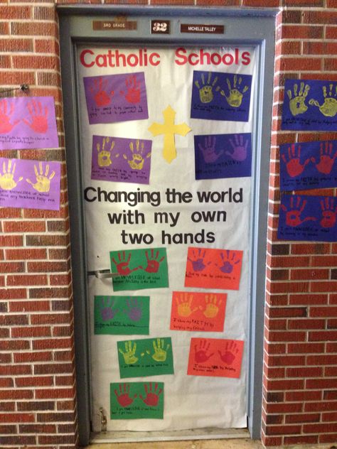 Catholic Schools Week door Catholic Schools Week Ideas Activities, Catholic Schools Week Door Ideas, Catholic Schools Week Ideas, Catholic Schools Week Bulletin Board, Catholic Schools Week Activities, Catholic Classroom, Religion Activities, Catholic Schools Week, Classroom Doors