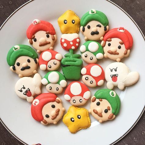 Meringue Marshmallow, Nintendo Birthday Party, Nintendo Birthday, Super Mario Theme, Cookie Tips, Mario Theme, Gaming Nintendo, Super Mario Party, Cookie Hacks