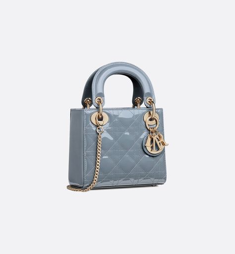 Mini Lady Dior Bag Cloud Blue Patent Cannage Calfskin | DIOR Dior Powder, Mini Lady Dior, Beauty Dior, Dior Beauty, Elegant Bags, Boutique Fashion, Mini Tote, Lady Dior Bag, Lady Dior