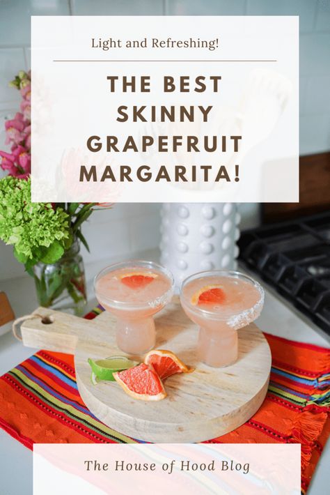 I am sharing my most favorite skinny grapefruit margarita today on the blog! They're perfect for celebrating Cinco de Mayo or to cool down in the Summer. They're super refreshing and light! #cocktail #grapefruit #margarita #cocktailrecipe #cincodemayo Pitcher Margarita Recipe, Grapefruit Margarita Recipe, Grapefruit Margarita, Margarita Salt, Grapefruit Cocktail, Simple Cocktail, Cocktail Drinks Alcoholic, Fresh Squeezed Juice, Citrus Juicer