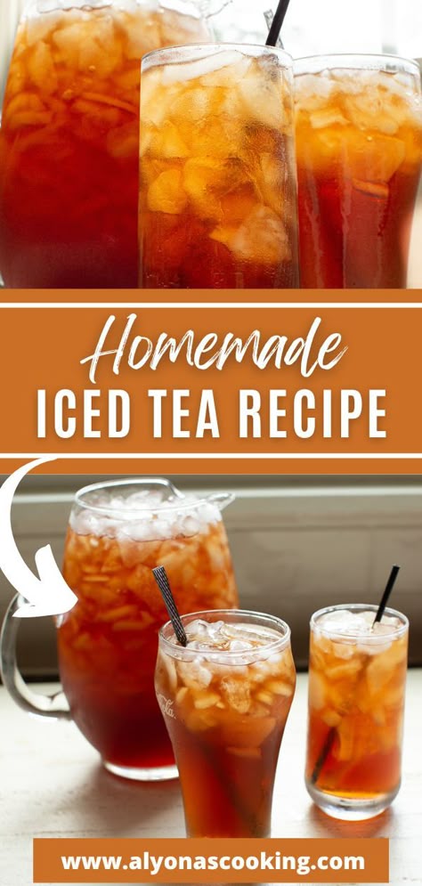 This Homemade Iced Tea Recipe is a great beverage option for all your summer cookouts, gatherings, picnics, and barbecues. This is a super fast recipe for iced tea, so you won’t be spending a lot of time making it. Iced tea is often made with a coffee maker, stockpot, or water kettle, but here are my quick and easy instructions. Best Iced Tea Recipe, Easy Iced Tea, Tea Recipes Homemade, Iced Tea Recipes Homemade, Summer Desserts Easy Healthy, Homemade Iced Tea, Summer Desserts For A Crowd, Sweet Tea Recipes, Iced Tea Recipe