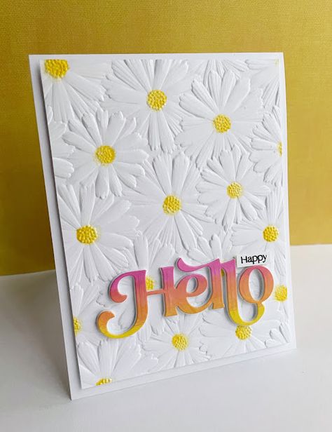 Nichol Spohr, Floral Field, Daisy Cards, Beautiful Leaves, Jennifer Mcguire, Miss You Cards, Hello Cards, Spring Cards, Embossed Cards