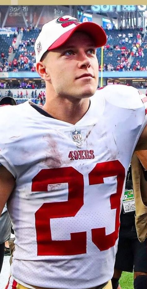 Christan Mccaffery Niners, Christian Mccaffrey 49ers, Football America, Nfl Football 49ers, Football 49ers, Forty Niners, Cute Football Players, Nfl 49ers, Christian Mccaffrey