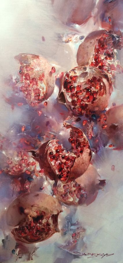 Pomegranate Poster, Pomegranate Tattoo, Pomegranate Art, Watercolor Fruit, Fruit Painting, 수채화 그림, Wow Art, A Level Art, Still Life Art