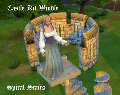 Sims 4 Spiral Staircase, Sims 4 Grand Staircase, Sims 4 Spiral Staircase Cc, Sims 4 Gate, Sims 4 Cc Castle, Sims 4 Stairs Cc, Medieval Sims 4, Sims 4 Castle Cc, Castle Gate