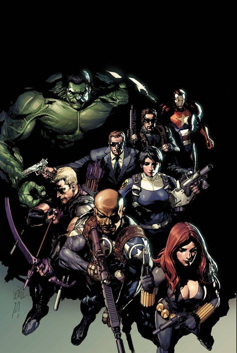 "The Most Dangerous Secrets We Have... Are The Ones We Keep From Ourselves."     The new Nick Fury leads a covert Avengers strike team including but not limited to Hawkeye, Black Widow, The Hulk, The Winter Soldier, Maria Hill and Phil Coulson on missions so dangerous, even the team members themselves can't know about them! Secret Avengers, Avengers Shield, Avengers 1, Avengers Comics, Arte Dc Comics, New Avengers, Marvel Vs Dc, Marvel Comic Character, Marvel Comic Books