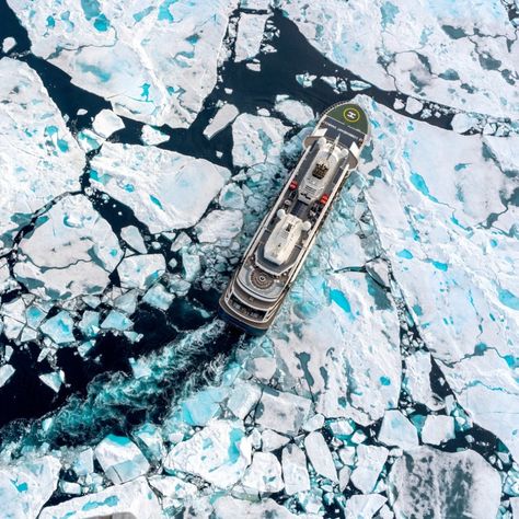 Sailing through the sea ice to reach the North Pole, Le Commandant Charcot is a wonder in modern engineering. It is the worlds first purpose built luxury icebreaker and the only cruise ship capable of penetrating the sea ice to reach the Geographic North Pole. Powered by liquefied natural gas (LNG) engines the ship has a greatly reduced footprint when exploring the polar regions. #luxurytravel #travel #luxur #travelgram #vacation #wanderlust #instatravel #luxurylife #beautifuldestinations #t... Polar Expedition, Arctic Cruise, Holiday Lifestyle, Penguin Species, Sea Ice, The North Pole, Luxury Cruise, Luxury Holidays, North Pole