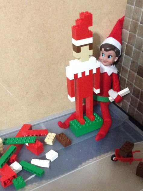 Elf On The Shelf Pencil Ideas, Elf On The Shelf Ideas With Lego, Lego Elf On The Shelf, Elf On The Shelf Furniture Diy, Elf Lego Ideas, Elf On The Shelf Binoculars, Elf On The Shelf Ideas Preschool, Lego Elf On The Shelf Ideas, Elf On Self