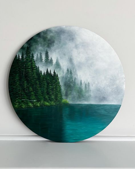 Print shop is open now until Friday! Let me know if you have any questions :) Rivkawilkinsart.com #oilpainting #natureart #painting #fineart #northernlights #ocean #forest Painting Ideas On Round Canvas, Canvas Art Painting Easy, Round Painting Ideas, Forest Painting Easy, Ocean Painting Ideas, Round Canvas Painting, Woods Painting, Ocean Forest, Painted Forest