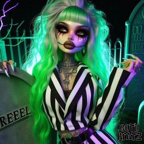 Beetlejuice, beetlejuice #bratz #explorepage Beetlejuice Girl, Bratz Girls, Beetlejuice Beetlejuice, Anime Hair, Bratz Doll, Beetlejuice, Ever After, Dolls, Halloween