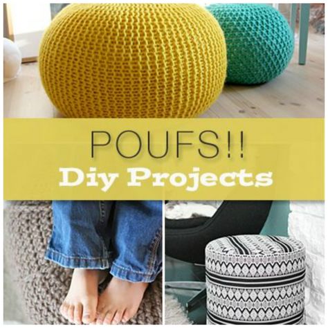 Making Your Own Pouf Pillows Diy Pouffe, Poofs Ottoman, Pouf Ottoman Diy, Diy Footstool, Diy Puffs, Diy Pouf, Outdoor Footstool, Feet Pillow, Crochet Pouf