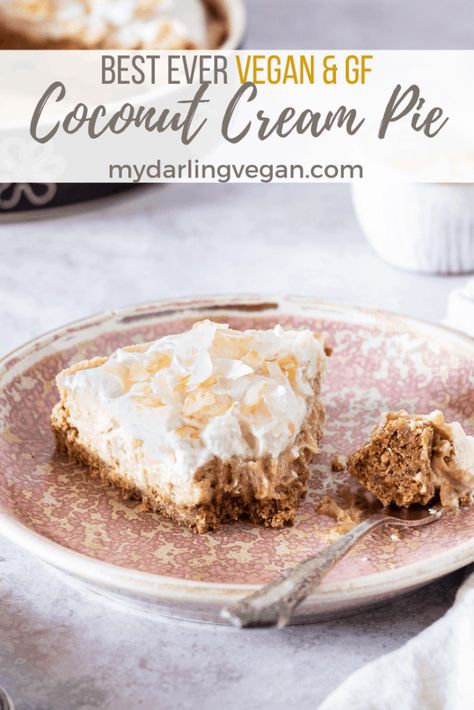 Coconut Cream Pie Dessert, Oat Pie Crust, Vegan Coconut Cream Pie, Oat Pie, Triple Coconut Cream Pie, Vegan Coconut Cream, Coconut Cream Dessert, Coconut Cream Pie Easy, Healthy Pie Recipes