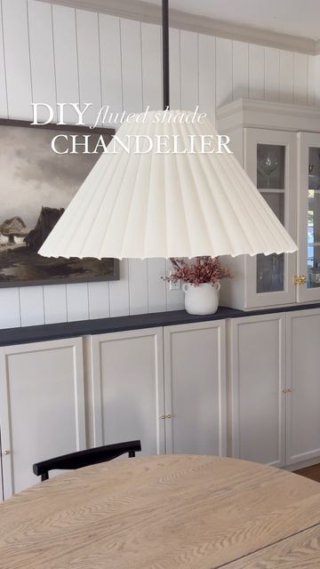 Amanda on Instagram: "I was looking at a very similar pendant light priced at 4x what I paid for this DIY version! Shout out to @withsarale who shared this super easy fluted shade pendant light idea (saved to her highlights)💛 I’m so in love! There’s a blog post on amandafontenot.com with sources and links! Click the link in my bio👆🏻 to read and/or save it for later! Follow my shop @amandamfontenot on the @shop.LTK app to shop this post! https://liketk.it/3QAXd #diningrooms #diy #homeimproveme Diy Fluted Lamp Shade, Fluted Lamp Shade, Fluted Pendant Light, Fluted Lamp, Amanda Fontenot, Diy Pendant Light, Shade Pendant Light, Drum Pendant Lighting, 2024 Kitchen