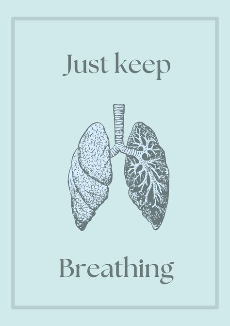 Poster. Soft blue. Dusty. Lungs. Just Keep Breathing, Keep Breathing, Teenager's Room, Lungs, Minimalist Living Room, Iphone Wallpaper, Print Design, Blue