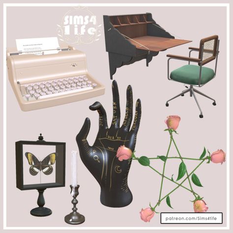 Sims 4 Cc Witchy Clothes, Clutter Cc Sims 4, Sims 4 Clutter Cc, Dark Academia Theme, Leo Sims, Sims 4 Cc Goth, Sims Furniture, Furniture Cc, Mod Furniture