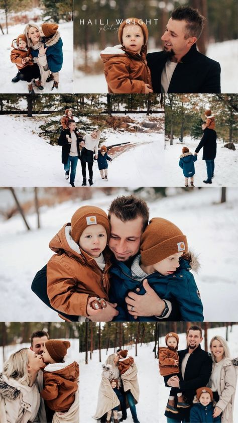 Snow Family Pictures, Dress For Family Photos, Winter Family Photoshoot, Winter Family Photography, Winter Family Pictures, Family Holiday Pictures, Extended Family Photos, Snow Photoshoot, Mini Photo Sessions