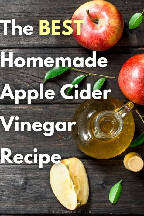 Best Homemade Apple Cider Vinegar Recipe - My Homestead Life Home Made Apple Cider, Homemade Apple Cider Vinegar, Make Apple Cider, Making Apple Cider, Make Apple Cider Vinegar, Apple Cider Vinegar Recipes, Homemade Apple Cider, Homestead Life, Homemade Apple