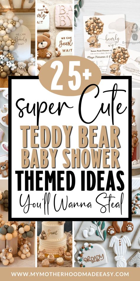 Teddy Bear Baby Shower Ideas, Bear Baby Shower Ideas, Pink Bear Baby Shower, Teddy Bear Baby Shower Theme, Bear Baby Shower Cake, Picnic Baby Showers, Bear Baby Shower Theme, Baby Shower Invites Neutral, Teddy Bear Party