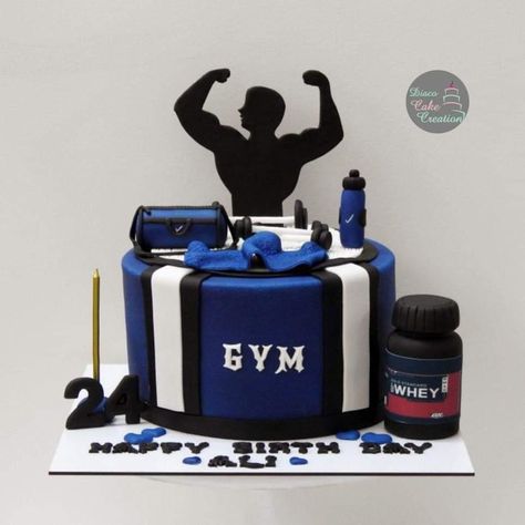 Fitness Cake, Gym Cake, 18th Birthday Decorations, Birthday Cake For Husband, Instagram Animation, Cake For Husband, Cupcake Cake Designs, Birthday Collage, 30th Bday