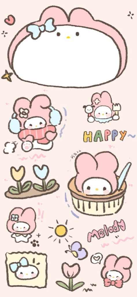 헬로키티 배경화면, Sanrio Wallpapers, Melody Wallpaper, My Melody Wallpaper, Cocoppa Wallpaper, Iphone Wallpaper Kawaii, Wallpaper Doodle, Cute Pastel Wallpaper, Sanrio Wallpaper