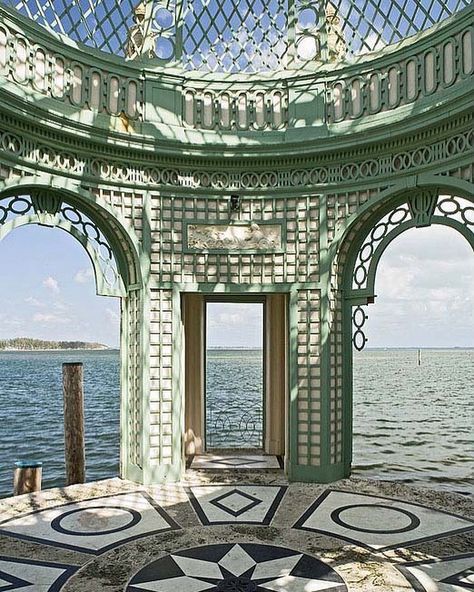 The tea house overlooking Biscayne Bay at Villa Vizcaya, Florida Vizcaya Miami, Miami Gardens, Magic City, Architectural Photographers, The Grove, Florida Travel, Miami Florida, South Beach, Key West