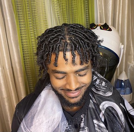 Comb Twists Men, Twists Mixed Men Hair, Twists No Middle Part Men, Short Twist Hairstyles Men, Finger Twist Natural Hair Men, Guy Twist Hairstyle, Comb Twist Men Short Hair, Twisted Locks Hairstyles, Coil Locs Men