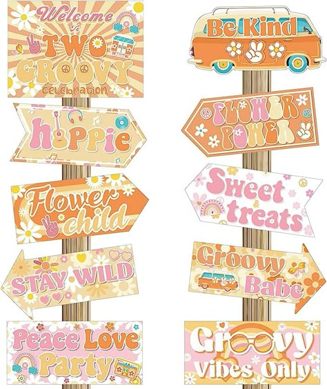 60s Party Themes, Groovy Party Decorations, Two Groovy Party, Hippie Birthday Party, Groovy Party, Two Groovy, Hippie Birthday, Hippie Party, Girl Birthday Decorations