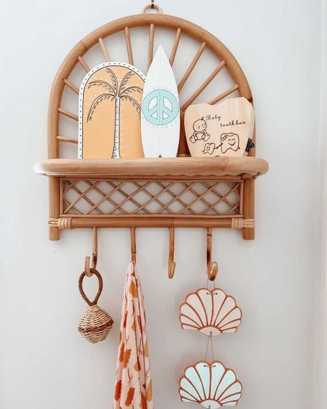 Surfboard Shelf, Clay Shelf, Rattan Shelf, Clay Craft, Polymer Clay Diy, Wood Shelf, Room Inspiration Bedroom, Diy Clay, Wall Tile