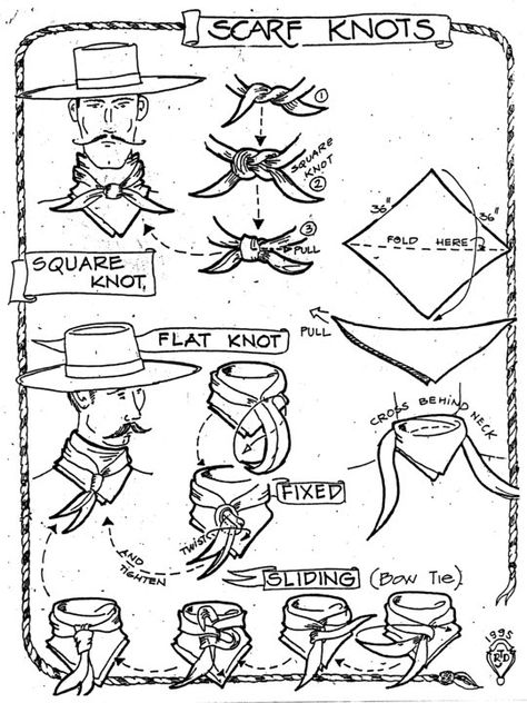 How to tie a Wild Rag. Cowboy Knot, Western Scarf, Fashion Infographic, Scarf Knots, Cowboy Gear, Cowboy Girl, Looks Country, Square Knot, Line Dance