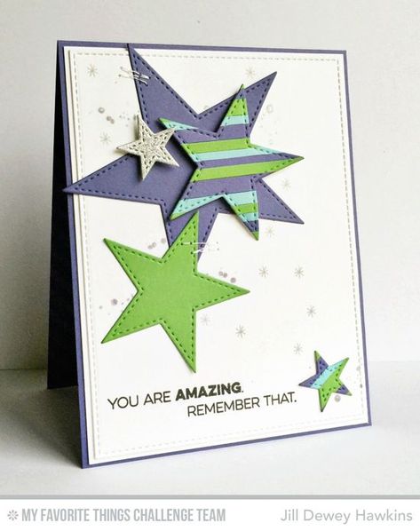 Stampin Up Anleitung, Mft Cards, Masculine Birthday Cards, Boy Cards, Star Cards, Color Challenge, Scrapbooking Photo, Kids Birthday Cards, Encouragement Cards