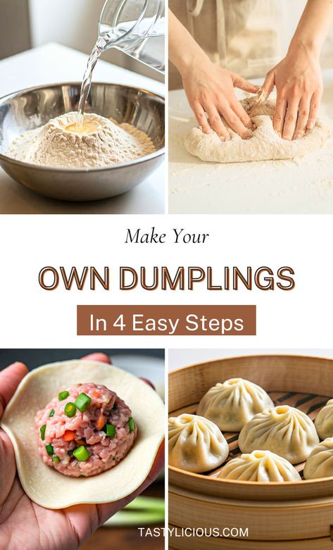 how to make dumplings dough homemade dumpling dough recipe how to make dumplings step by step Homemade Dumpling Dough, Dumpling Dough Recipe, Homemade Dumplings Dough, Dumplings Dough, Asian Dumpling Recipe, Chinese Steamed Dumplings, Easy Dumplings Recipe, Dumplings Recipe Chinese, Homemade Dumplings Recipe