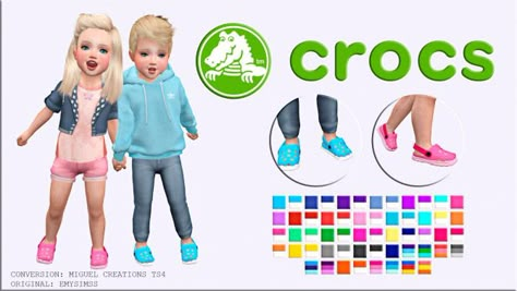 Crocs for The Sims 4 by Victor Miguel DOWNLOAD ID: SC4-166872 Toddler Cc Sims 4, Sims 4 Toddler Clothes, Sims Baby, Sims 4 Cc Kids Clothing, Cc Shoes, The Sims 4 Pc, Shoes Crocs, Sims 4 Cc Shoes, The Sims 4 Packs