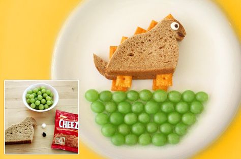 Dino Sandwich, Fun Kid Lunch, Easy Lunches For Kids, Easy Snacks For Kids, Kid Friendly Snack, Edible Crafts, Kitchen Fun, Fun Lunch, Fun Snacks For Kids