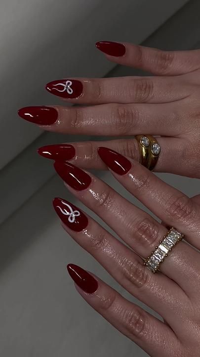 thenailmuse.co on TikTok Trendy Classy Nails, Deep Red Nails, Kutek Disney, Pink Chrome Nails, Wine Nails, Red Acrylic Nails, Cherry Nails, Nagel Tips, Summery Nails