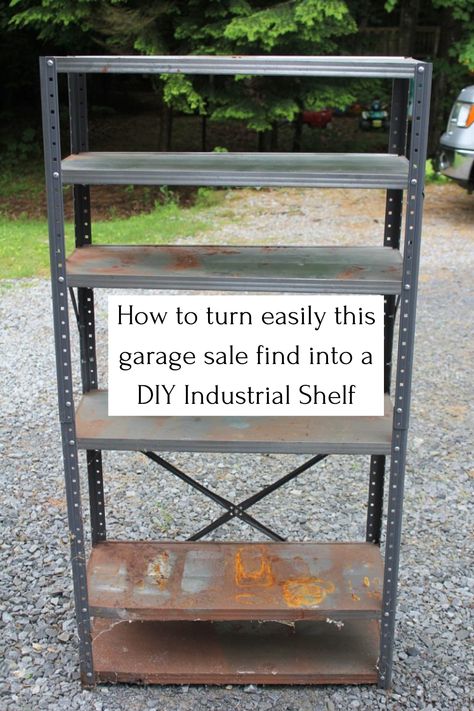 DIY metal and wood bookshelf - DIY freestanding industrial bookshelf - DIY metal shelves - Industrial shelves - industrial wall shelving - industrial look shelves - industrial book case - DIY metal garage shelves - Industrial shelving systems - bookshelf frames Diy Industrial Bookshelf, Metal Garage Shelves, Industrial Shelf Diy, Bookshelf Diy, Shelf Makeover, Industrial Shelves, Shelves Industrial, Garage Shelves, Wood Bookshelf