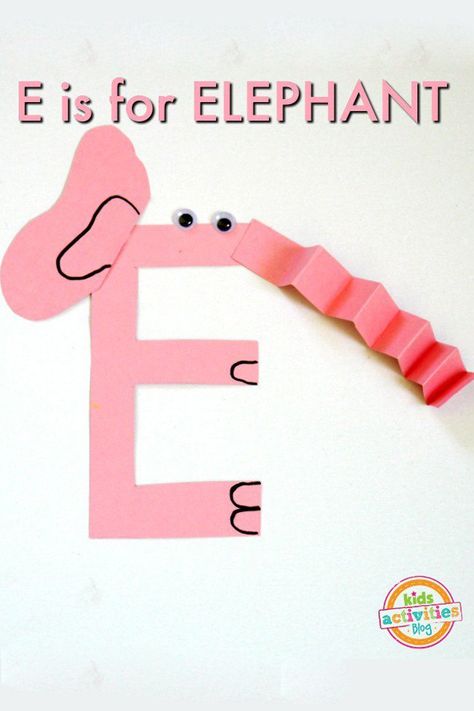 Letter E Craft- E Is For Elephant Preschool Craft | Kids Activities Blog Letter E Crafts, Letter E Activities, E Is For Elephant, Letter E Craft, Preschool Letter Crafts, Alphabet Crafts Preschool, Abc Crafts, Alphabet Letter Crafts, E Craft