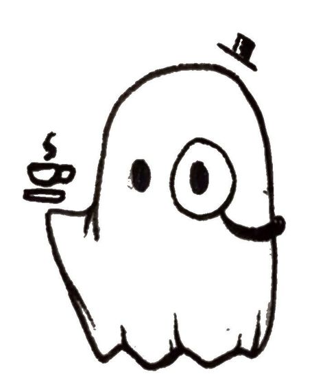 Cute Ghost Doodles, Ghost Doodles, Ghost Drawing, Line Doodles, Bunny Tattoos, Ghost Tattoo, Doodle Art Journals, Spooky Tattoos, Easy Doodle Art