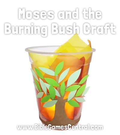 Moses and the Burning Bush Craft Moses And The Burning Bush Crafts For Preschoolers, The Burning Bush Craft, Moses Burning Bush Craft, Moses Crossing The Red Sea, Burning Bush Craft, Moses Burning Bush, Moses And The Burning Bush, Crossing The Red Sea, The Burning Bush