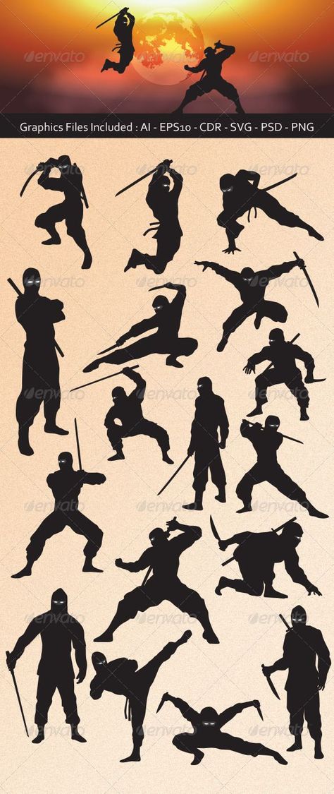 ninja silhouette svgs Arte Ninja, رورونوا زورو, Ninja Art, Pencak Silat, Image Swag, Background Transparent, Art Asiatique, 흑백 그림, 다크 판타지