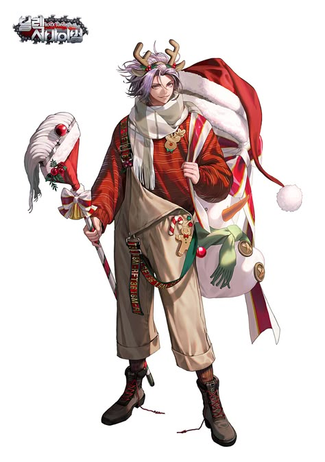 ArtStation - BLACK SURVIVAL Luke, HYOR Christmas Outfit Men, Christmas Poses, Immortal Soul, Eternal Return, Santa Outfit, 캐릭터 드로잉, Christmas Characters, Character Design Male, 판타지 아트