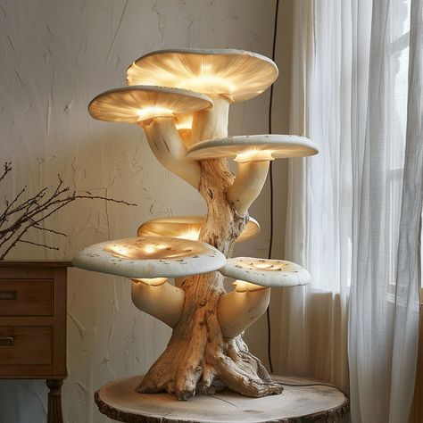 Introducing the “Fungi Glow Lamp,” inspired by the intricate beauty of mushrooms. Its eco-friendly design features a base resembling a mushroom stem and a translucent lampshade mirroring delicate mushroom caps, emitting a soft, enchanting glow. Each lamp is handcrafted, adding a touch of organic charm to any space. Conceptual AI Art Follow @ecosapiens for more! Mushroom Stem, Glow Lamp, Lamp Inspired, Mushroom Caps, Mushroom Crafts, Stuffed Mushroom Caps, Resin Design, Eco Friendly Design, Friendly Design