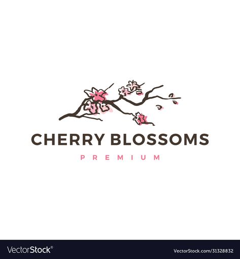 Cherry Blossom Logo Design, Blossom Logo Design, Cherry Blossom Logo, Aesthetics Branding, Blossom Logo, Restaurant Logos, Company Ideas, Logo Design Ideas, Vector Icons Illustration