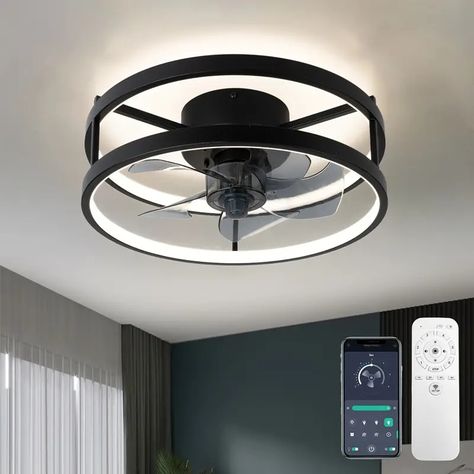 Ceiling Fans Lights Remote Modern Low Profile Ceiling Fan - Temu Ceiling Fan Light Fixtures, Fan Light Fixtures, Recessed Lighting Trim, Low Profile Ceiling Fan, Bladeless Ceiling Fan, Caged Ceiling Fan, Industrial Ceiling Fan, Industrial Ceiling, Flush Mount Ceiling Fan