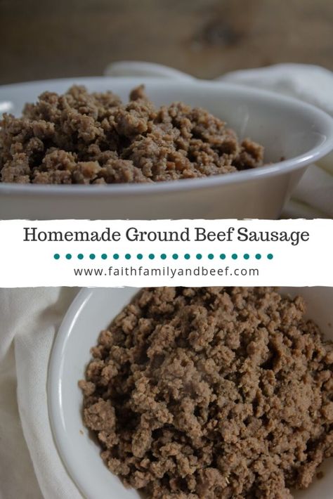 Homemade Ground Beef Sausage  Ground Beef Recipe // Ground Beef Sausage // Beef Breakfast Sausage Ground Beef Sausage Recipe, Beef Breakfast Sausage, Homemade Ground Beef, Beef Sausage Recipes, Recipe Ground Beef, Ground Beef Breakfast, Homemade Breakfast Sausage, Ground Beef Recipe, Breakfast Sausage Recipes