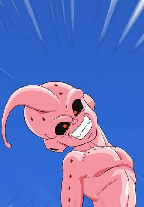 Kid Buu Art, Kid Buu Pfp, Kid Buu Drawing, Buu Dbz, Kid Buu, Deadpool X Spiderman, Old Cartoon Shows, Majin Boo, Evil Smile