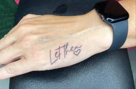 Let Them Hand Tattoo Ideas, Let Them Tattoo Hand, Let Them Tattoo On Hand, Let Them Hand Tattoo, Let Them Tattoo Ideas On Hand, Let Them Tattoo Different Fonts, Let Them Tattoos, Watercolor Tattoo Shoulder, Let Them Tattoo Ideas